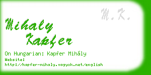 mihaly kapfer business card